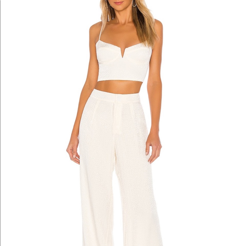 NWT Blue Life white crop top and pants set